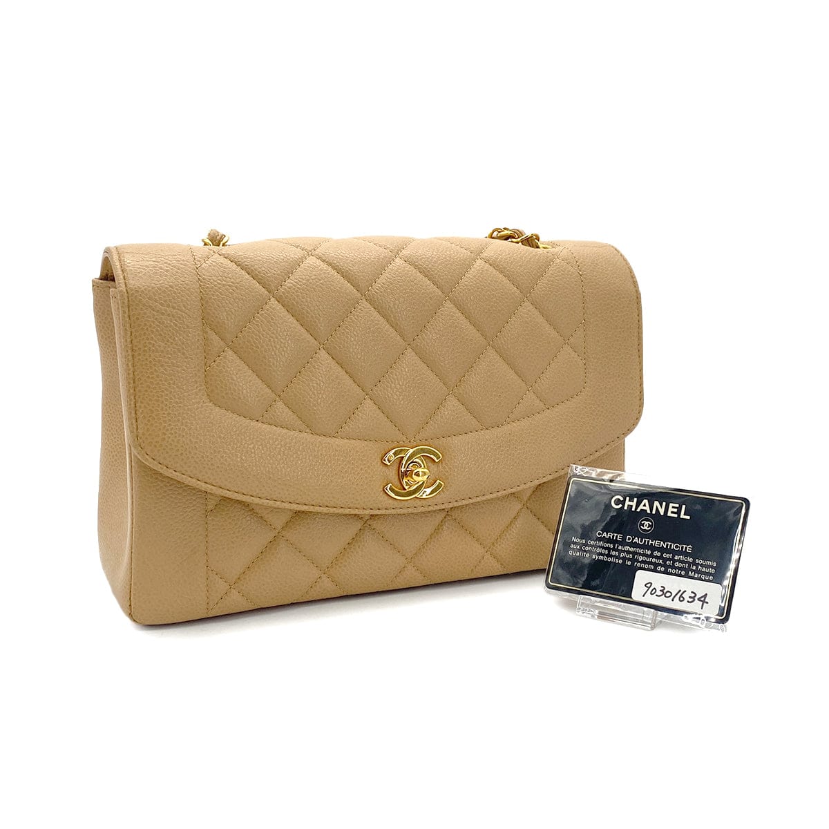 Luxury Promise Japan CHANEL VINTAGE MATELASSE CHAIN SHOULDER BAG BEIGE CAVIAR SKIN 90301634