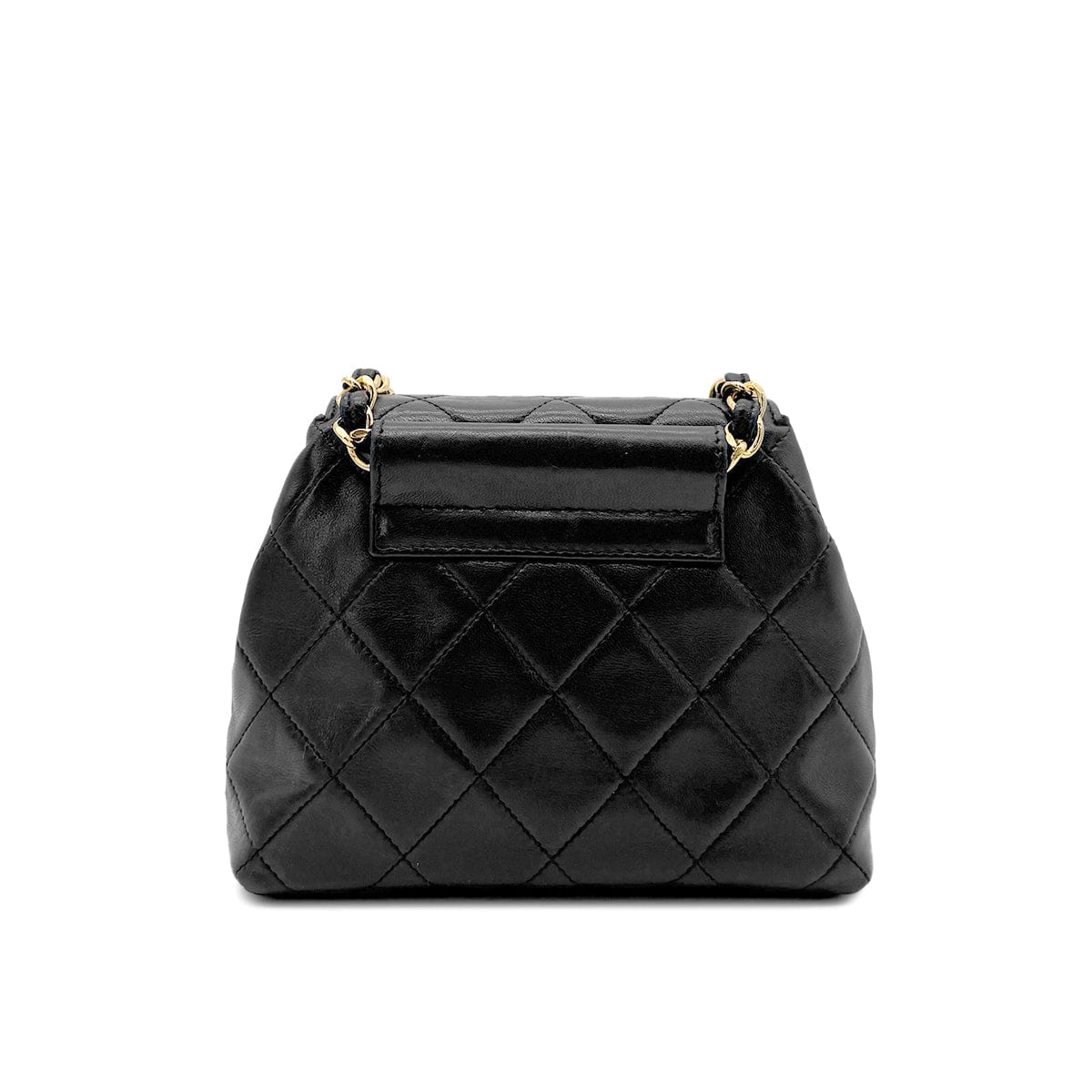 Luxury Promise Japan CHANEL VINTAGE MATELASSE CHAIN SHOULDER BAG BLACK LAMB SKIN 90267477