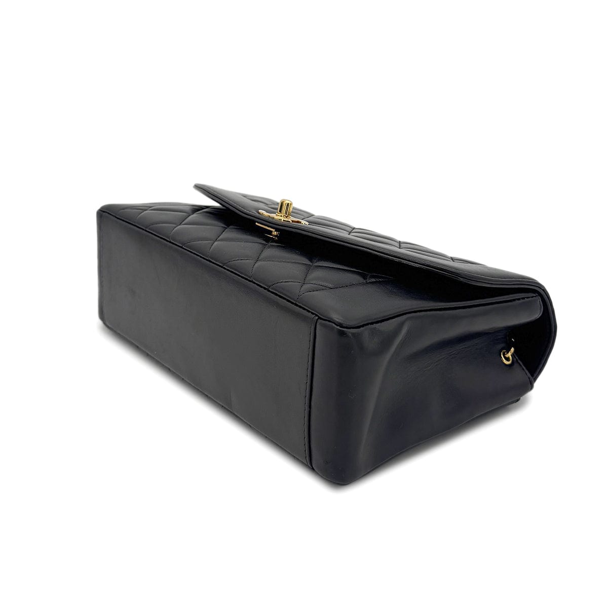 Luxury Promise Japan CHANEL VINTAGE MATELASSE CHAIN SHOULDER BAG BLACK LAMB SKIN 90277069