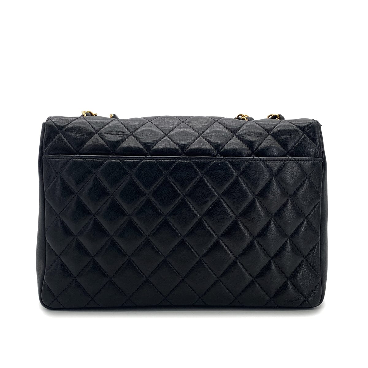 Luxury Promise Japan CHANEL VINTAGE MATELASSE CHAIN SHOULDER BAG BLACK LAMB SKIN 90301699