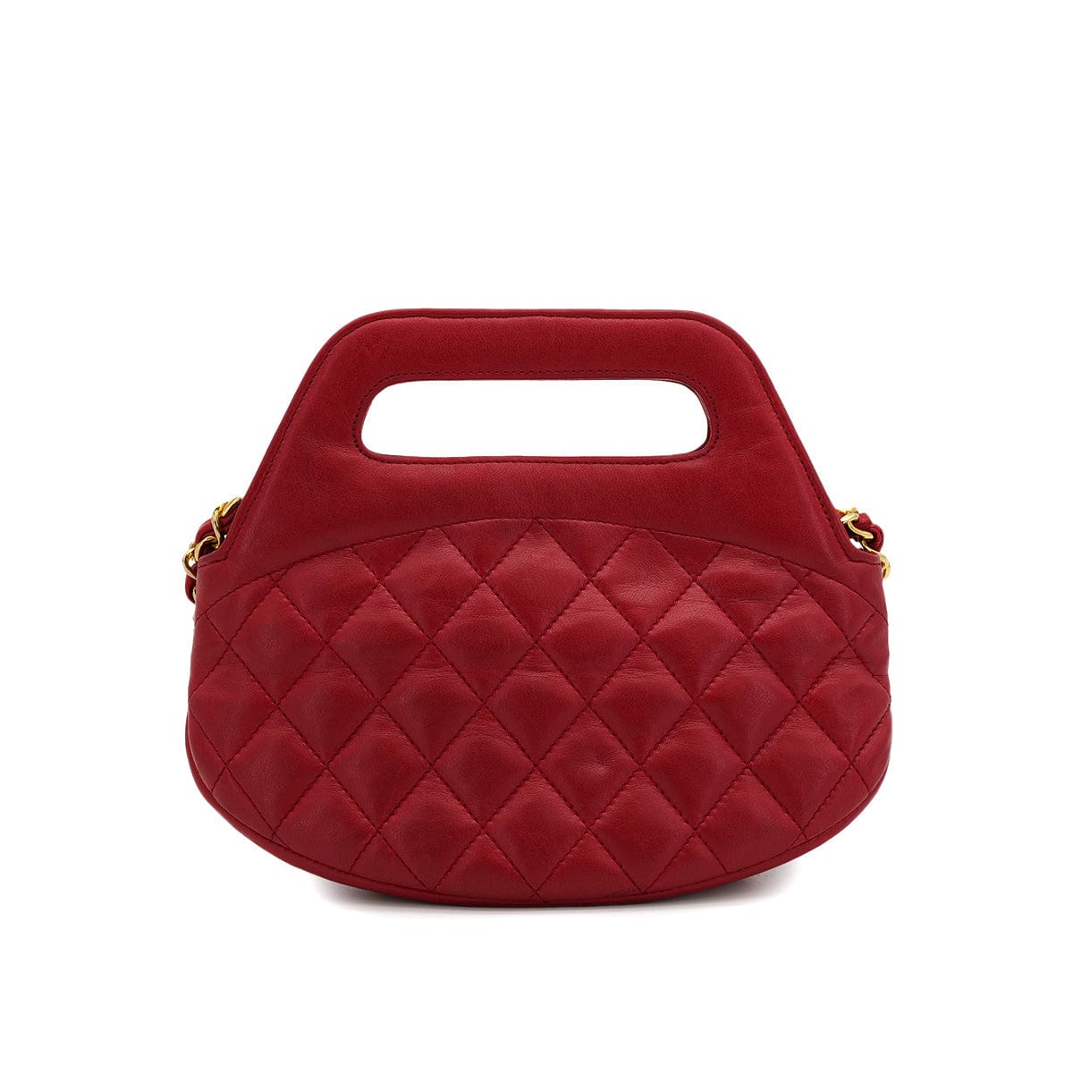 Luxury Promise Japan CHANEL VINTAGE MATELASSE CHAIN SHOULDER BAG RED LAMB SKIN 90308348