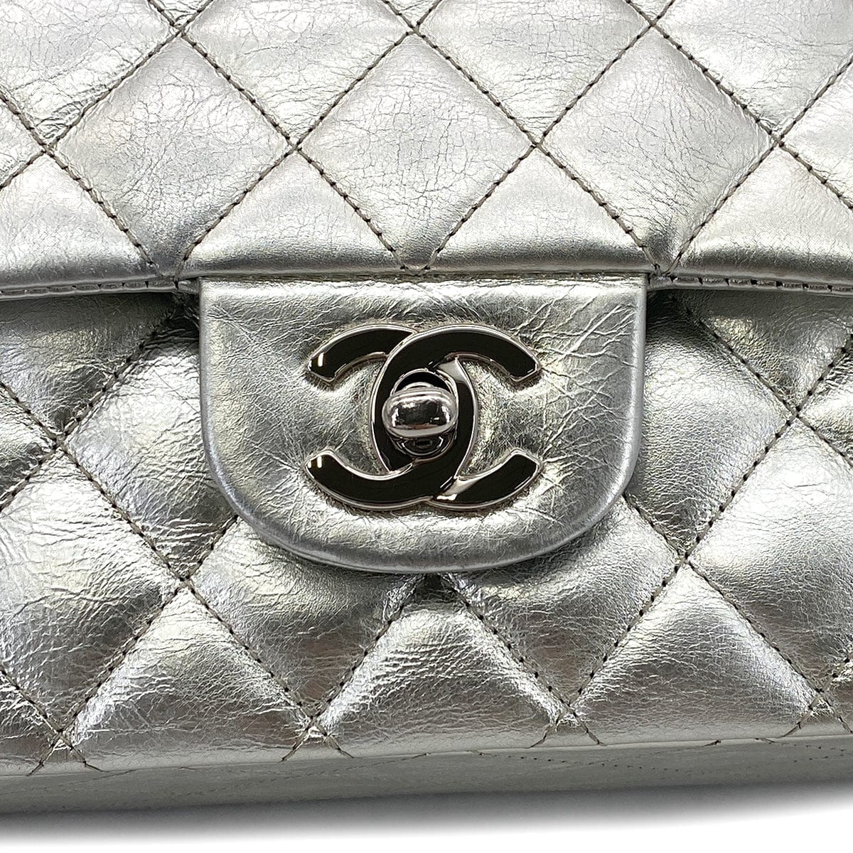 Luxury Promise Japan CHANEL VINTAGE MATELASSE CHAIN SHOULDER BAG SILVER LEATHER 90307026