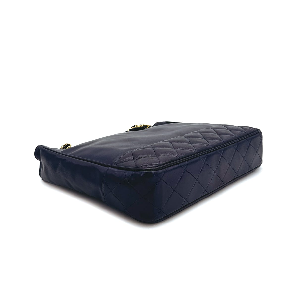 Luxury Promise Japan CHANEL VINTAGE MATELASSE CHAIN TOTE BAG NAVY LAMB SKIN 90310336
