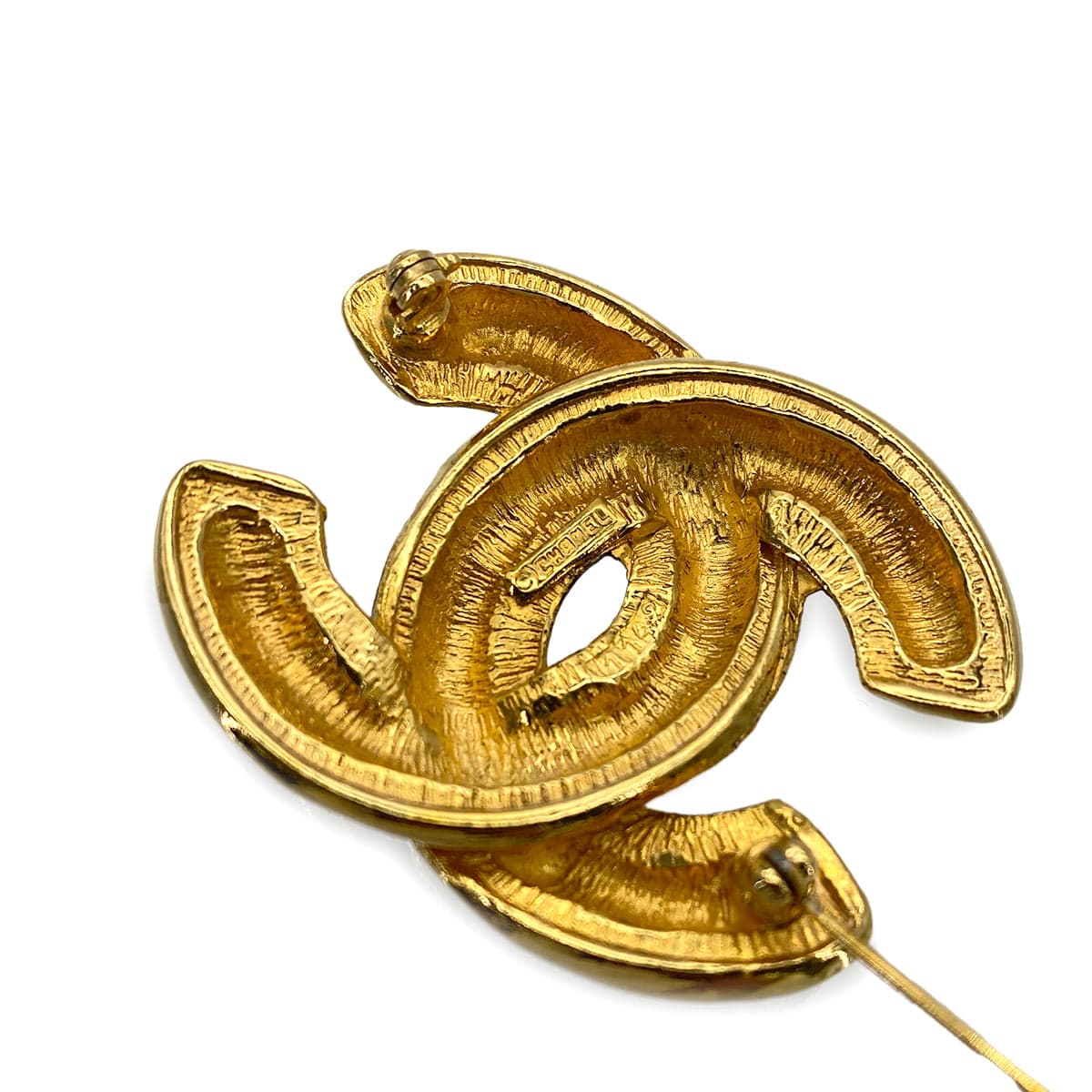 Luxury Promise Japan CHANEL VINTAGE MATELASSE COCOMARK BROOCH GOLD ACCESSORY 90272588