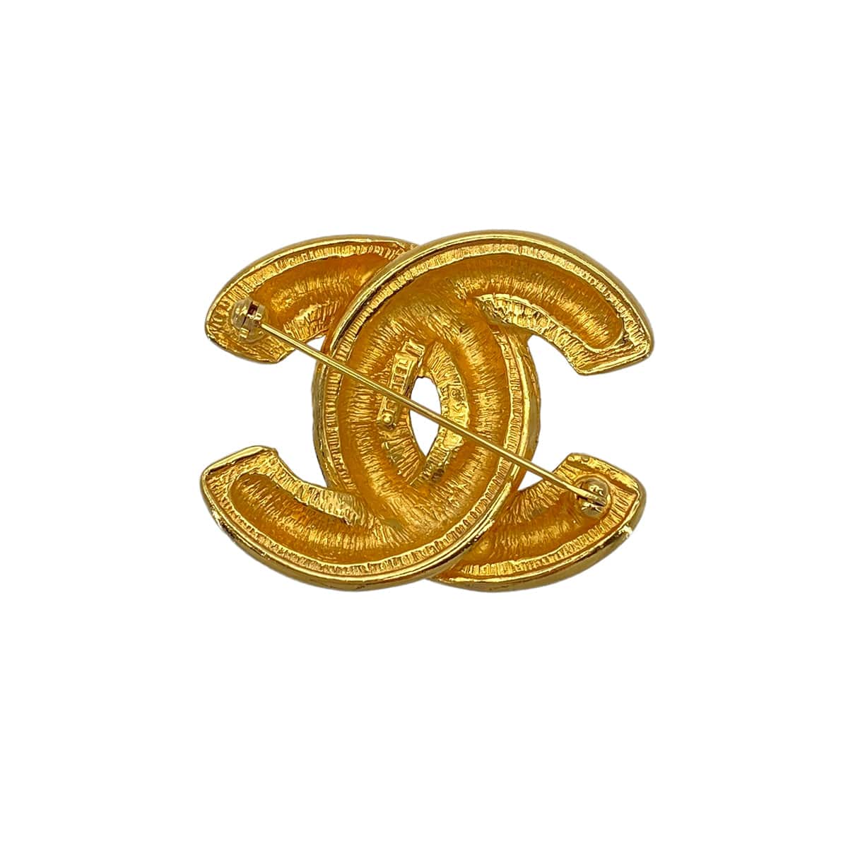 Luxury Promise Japan CHANEL VINTAGE MATELASSE COCOMARK BROOCH GOLD ACCESSORY 90272588
