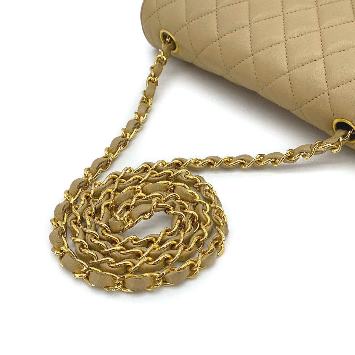 Luxury Promise Japan CHANEL VINTAGE MATELASSE HALF MOON CHAIN SHOULDER BAG BEIGE LANB SKIN 90302928