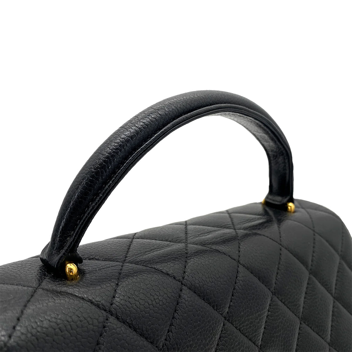 Luxury Promise Japan CHANEL VINTAGE MATELASSE HAND BAG BLACK CAVIAR SKIN 90258792