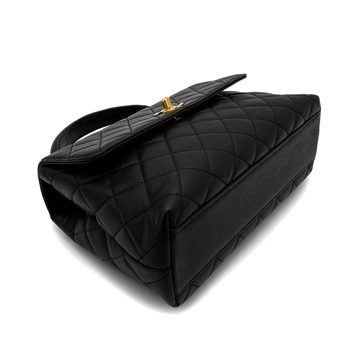 Luxury Promise Japan CHANEL VINTAGE MATELASSE HAND BAG BLACK CAVIAR SKIN 90258792