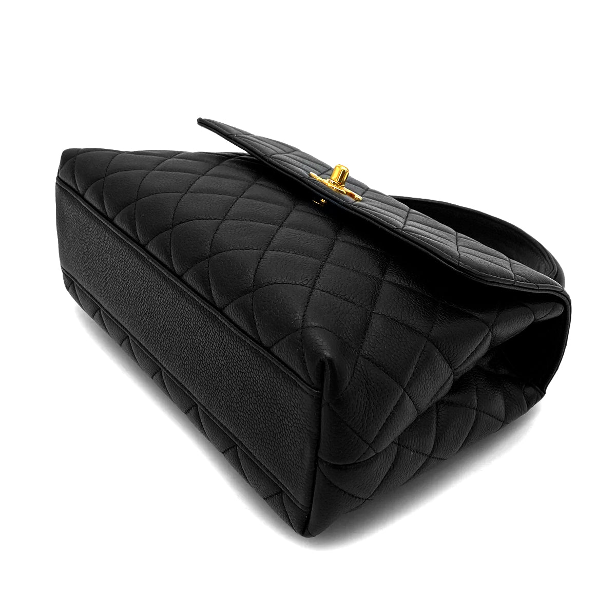 Luxury Promise Japan CHANEL VINTAGE MATELASSE HAND BAG BLACK CAVIAR SKIN 90258792
