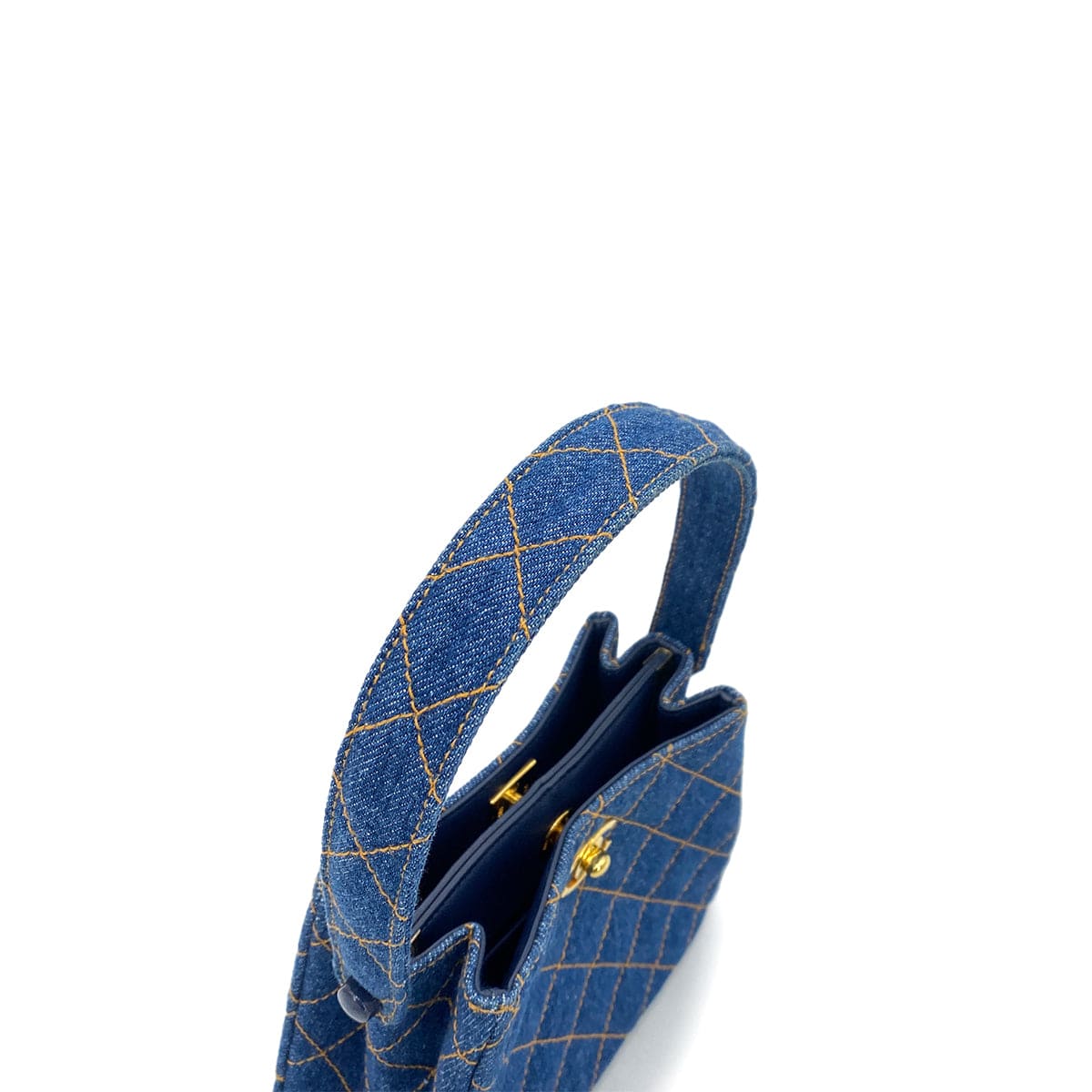 Luxury Promise Japan CHANEL VINTAGE MATELASSE HAND BAG BLUE DENIM 90263113