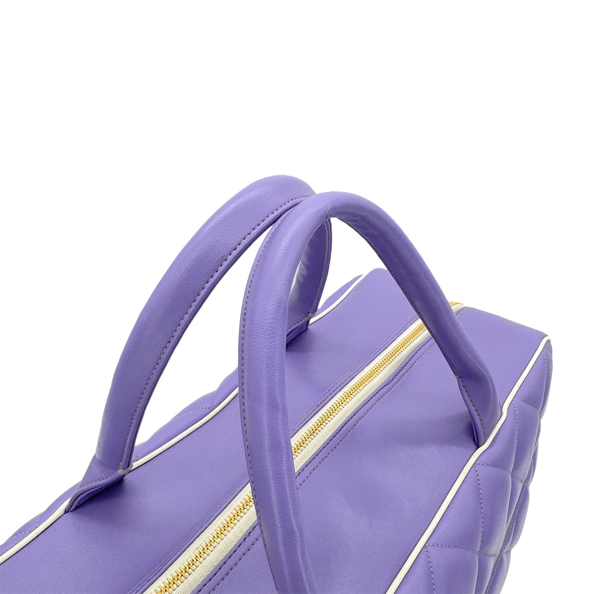 Luxury Promise Japan CHANEL VINTAGE MATELASSE LOGO BOSTON HAND BAG PURPLE WHITE LEATHER 90287478