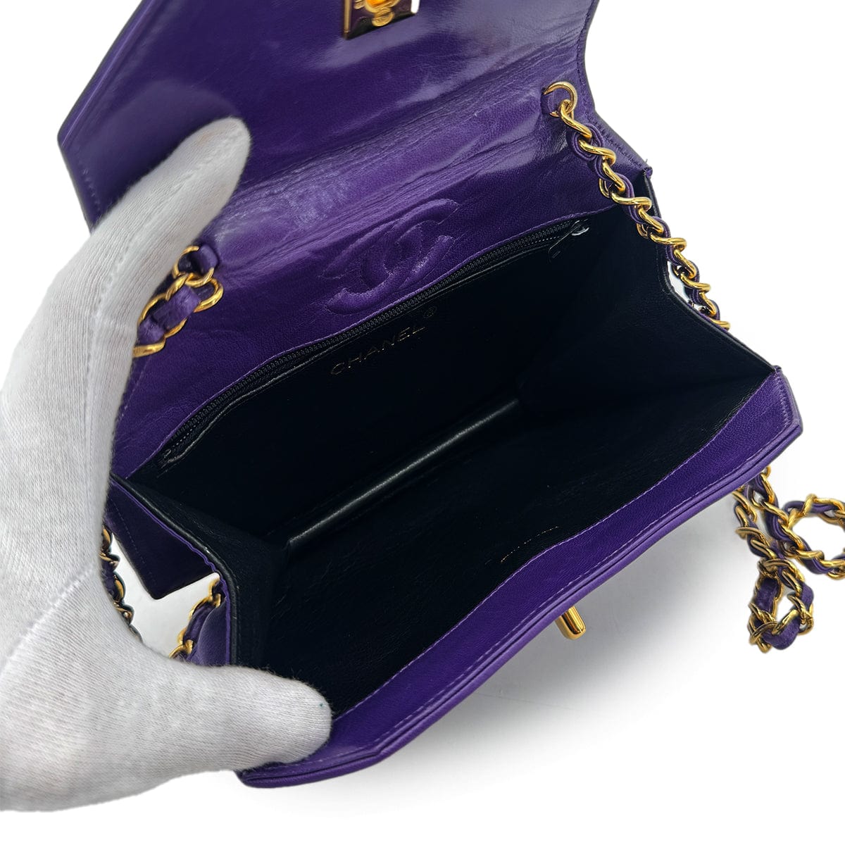 Luxury Promise Japan CHANEL VINTAGE MATELASSE OCTAGON SHOULDER BAG PURPLE 90292049