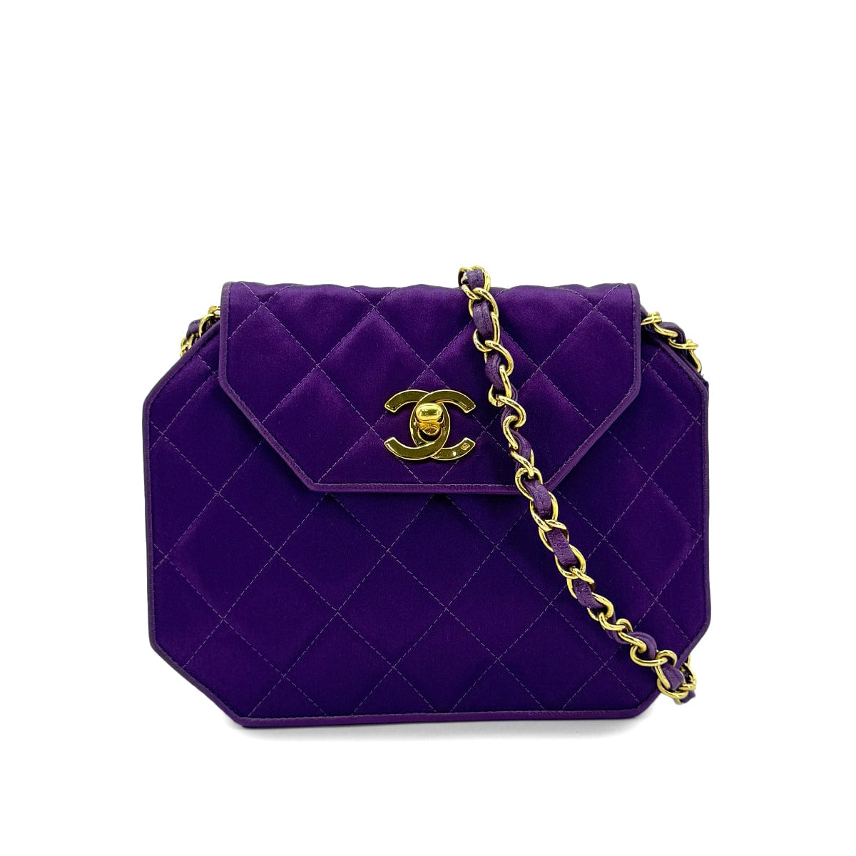 Luxury Promise Japan CHANEL VINTAGE MATELASSE OCTAGON SHOULDER BAG PURPLE 90292049