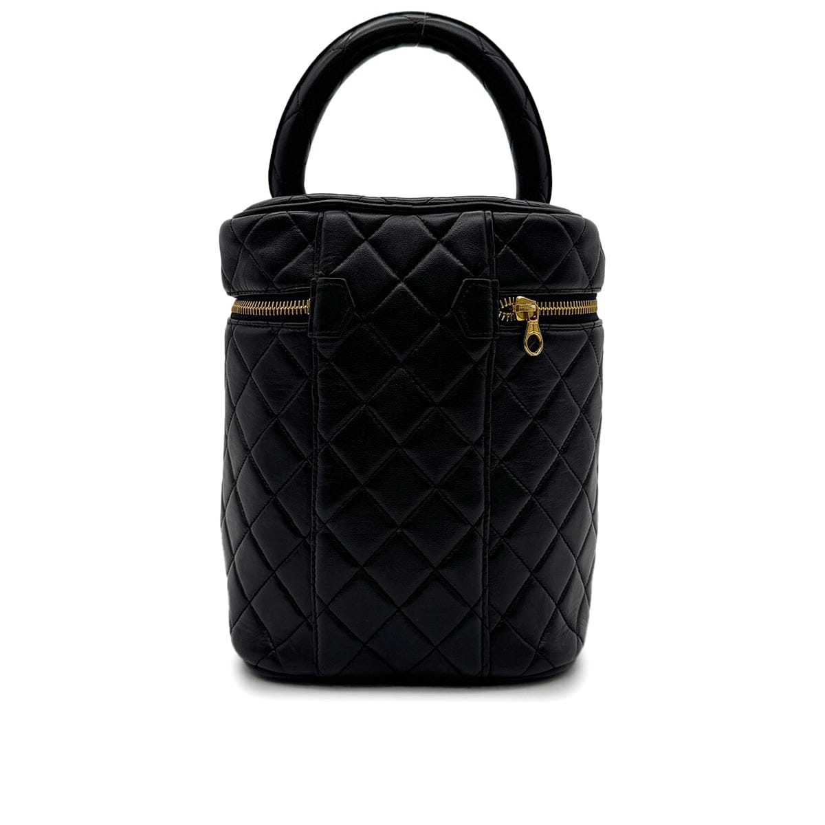 Luxury Promise Japan CHANEL VINTAGE MATELASSE VANITY HAND BAG BLACK LEATHER 90306343