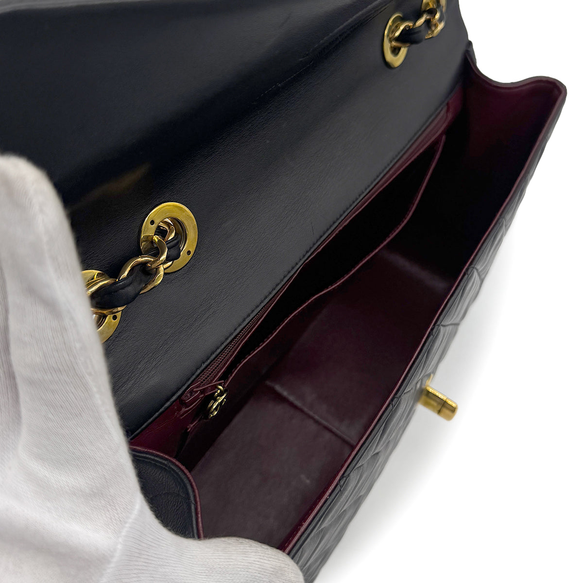 Luxury Promise Japan CHANEL VINTAGE MAXI MATELASSE 34 CHAIN SHOULDER BAG BLACK LAMB SKIN 90271908