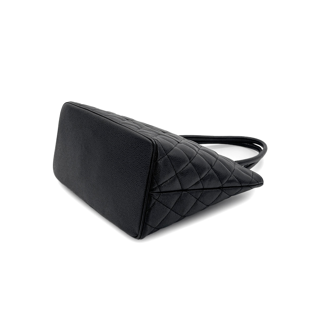 Luxury Promise Japan CHANEL VINTAGE MEDALLION TOTE BAG BLACK CAVIAR SKIN 90281243