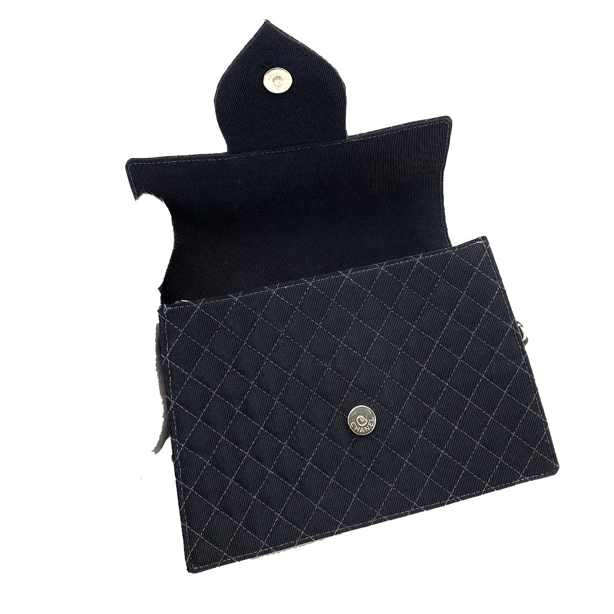 Luxury Promise Japan CHANEL VINTAGE MINI CRUISE LINE 2018 CHAIN SHOULDER BAG BLACK CANVAS 90258475