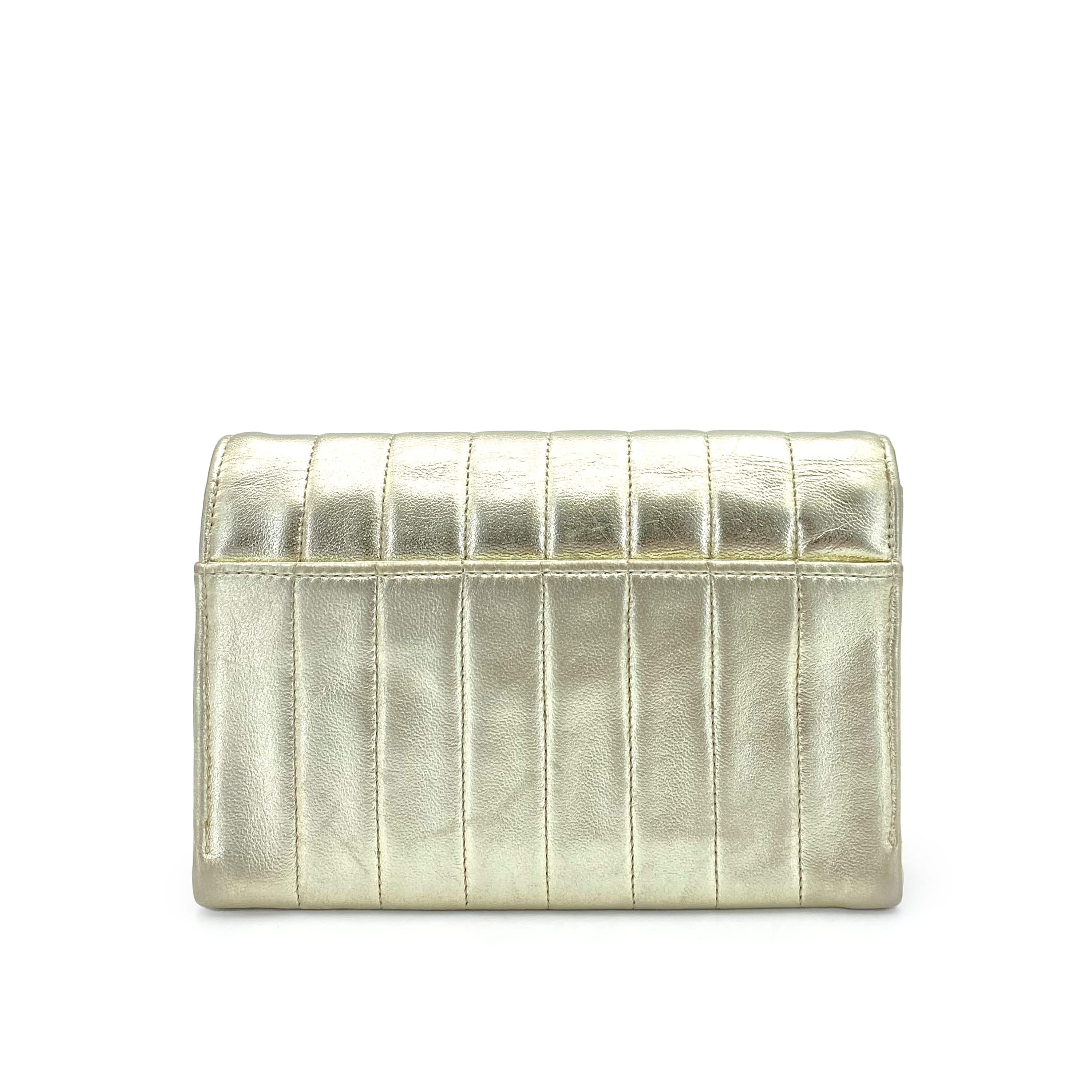 Luxury Promise Japan CHANEL VINTAGE MINI MADEMOISELLE CHAIN SHOULDER BAG CHAMPAGNE GOLD LAMB SKIN 90239985