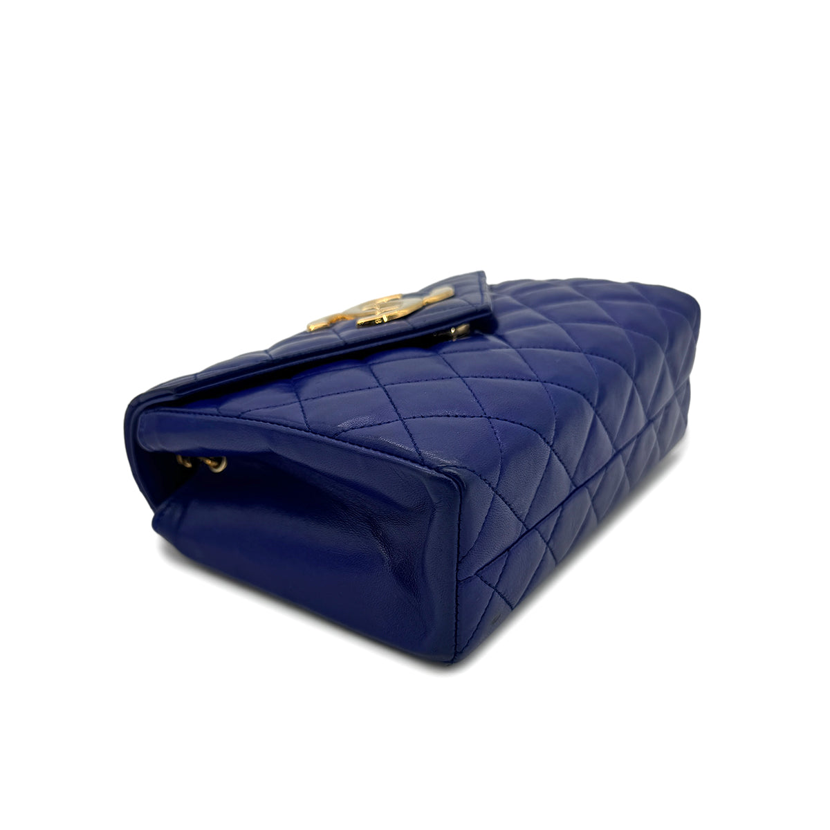 Luxury Promise Japan CHANEL VINTAGE MINI MATELASSE BIG COCO CHAIN SHOULDER BAG BLUE LAMB SKIN 90294183