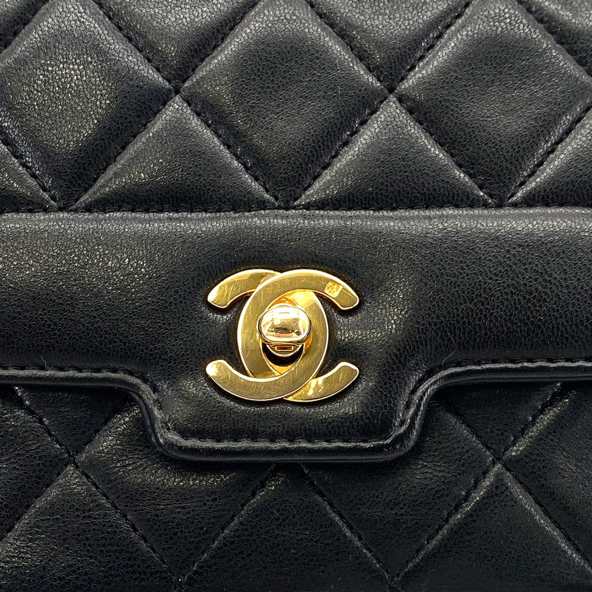 Luxury Promise Japan CHANEL VINTAGE MINI MATELASSE BIJOU CHAIN SHOULDER BAG BLACK LAMB SKIN 90275015