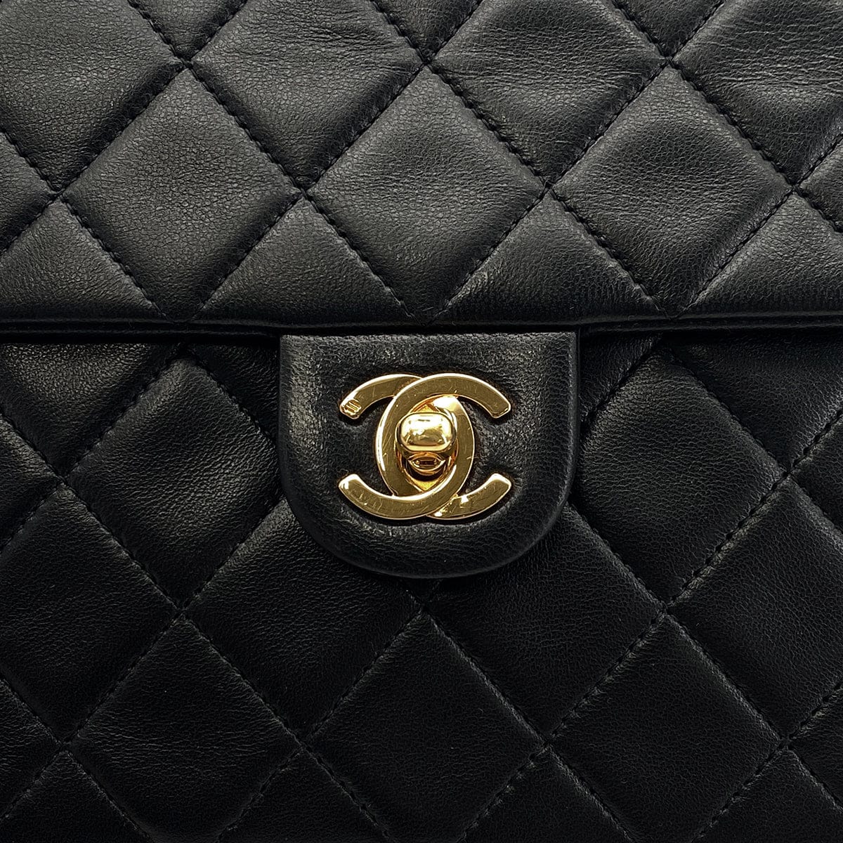 Luxury Promise Japan CHANEL VINTAGE MINI MATELASSE CHAIN SHOULDER BAG BLACK LAMB SKIN 90301695