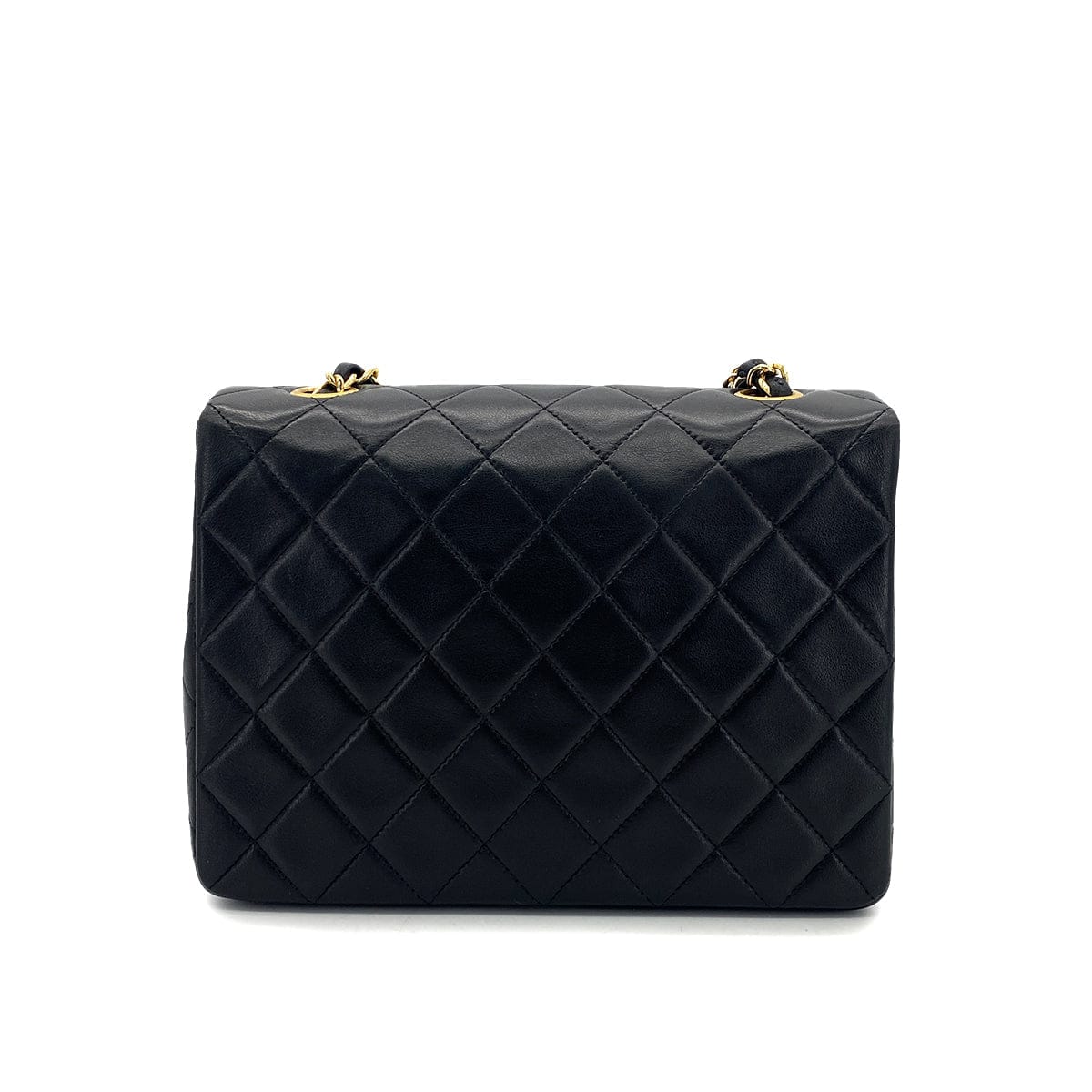 Luxury Promise Japan CHANEL VINTAGE MINI MATELASSE CHAIN SHOULDER BAG BLACK LAMB SKIN 90301695