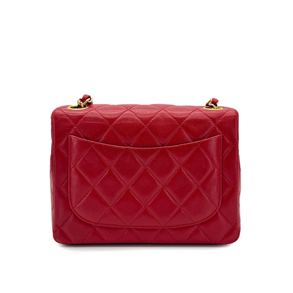 Luxury Promise Japan CHANEL VINTAGE MINI MATELASSE CHAIN SHOULDER BAG RED LAMB SKIN 90288069