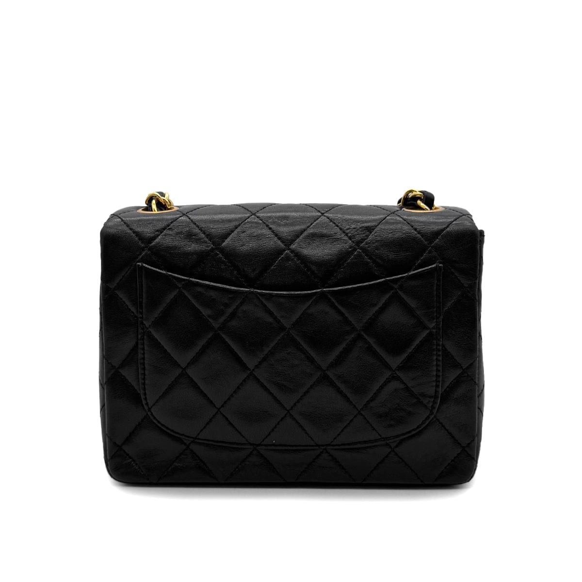 Luxury Promise Japan CHANEL VINTAGE MINI SQUARE 17 CHAIN SHOULDER BAG BLACK LAMB SKIN 90299351