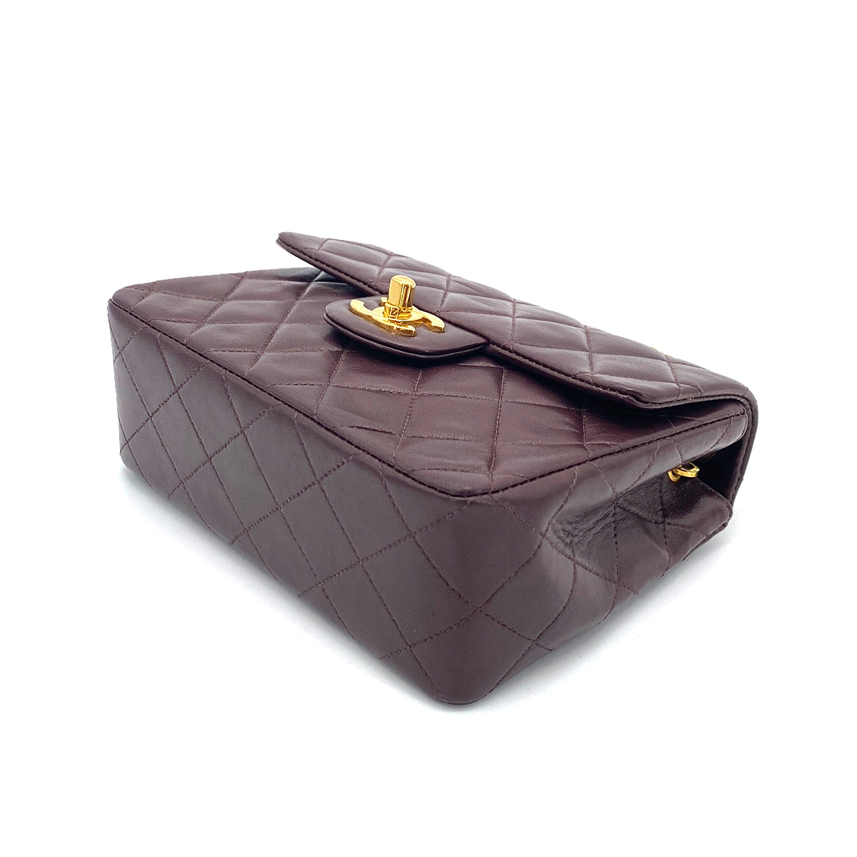 Luxury Promise Japan CHANEL VINTAGE MINI SQUARE 17 CHAIN SHOULDER BAG BORDEAUX LAMB SKIN 90255954