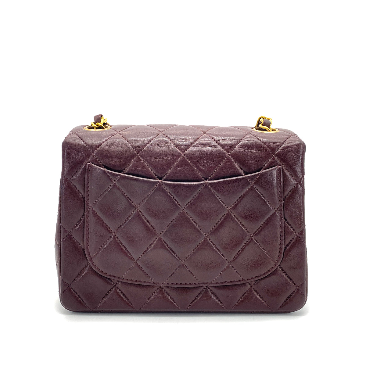 Luxury Promise Japan CHANEL VINTAGE MINI SQUARE 17 CHAIN SHOULDER BAG BORDEAUX LAMB SKIN 90255954