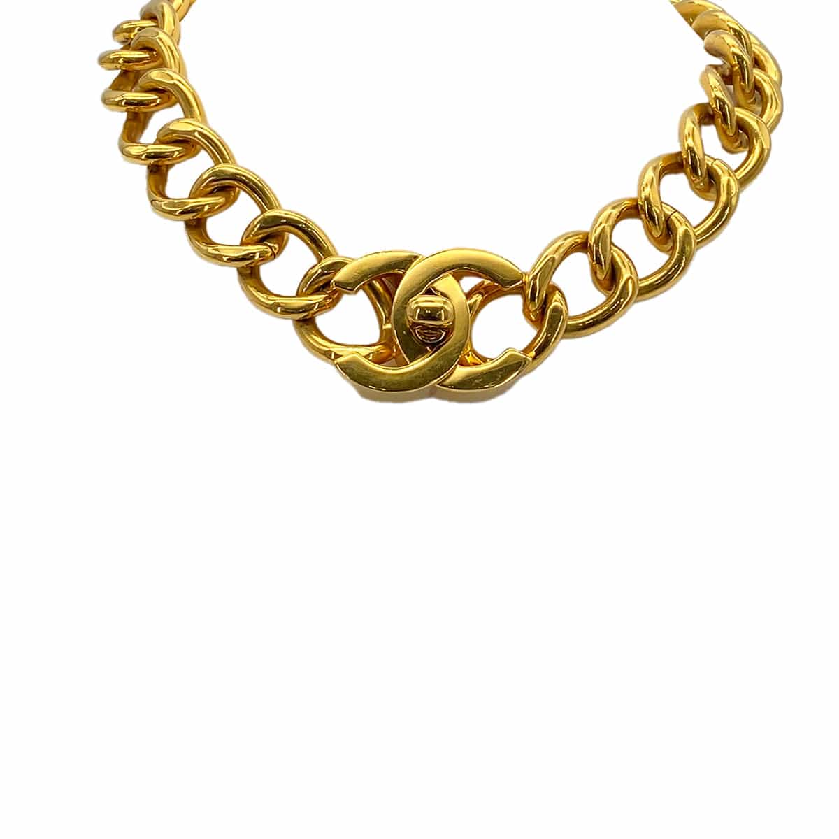 Luxury Promise Japan CHANEL VINTAGE NECKLACE CHOKER COCOMARK TURN LOCK GOLD ACCESSORY 96P 90275825