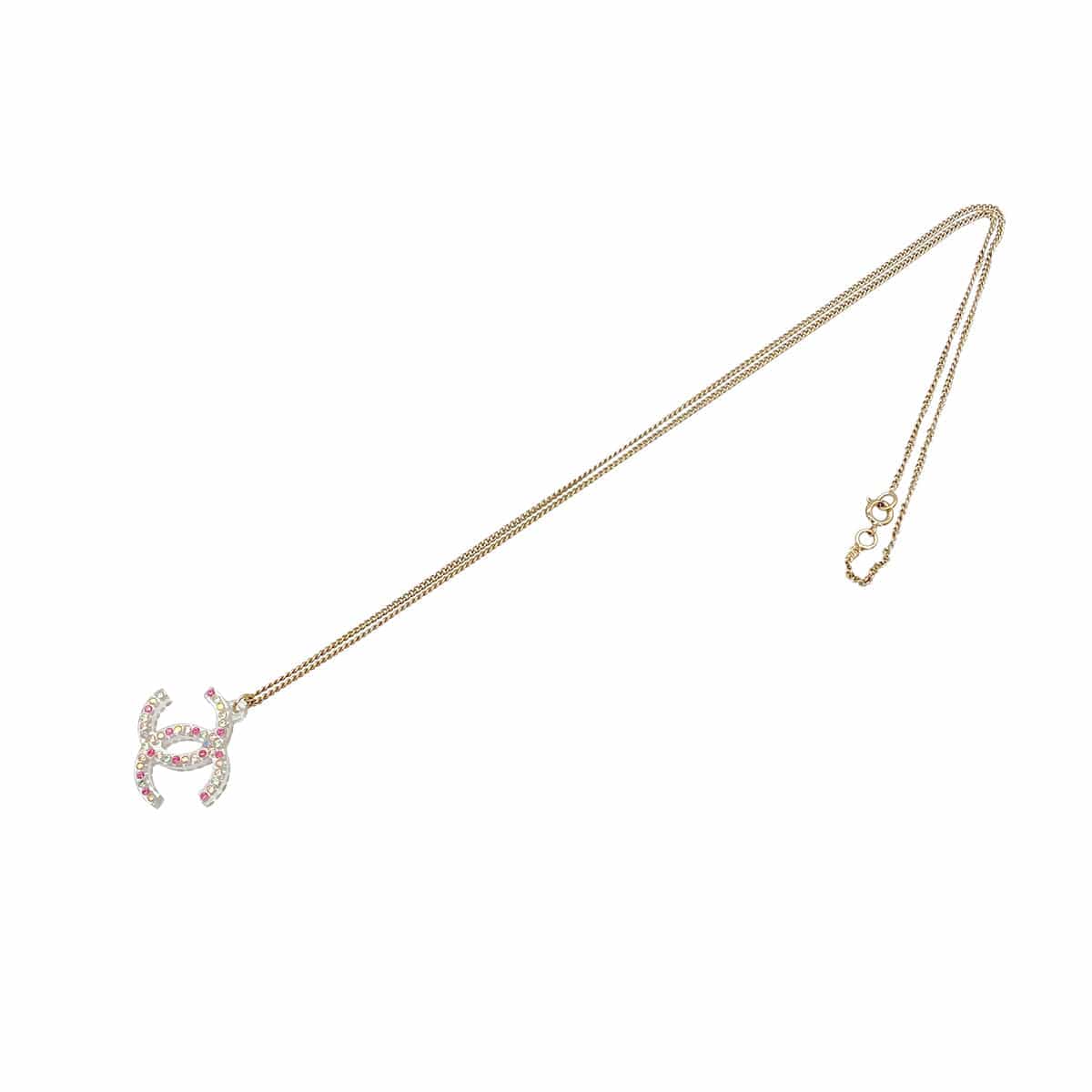 Luxury Promise Japan CHANEL VINTAGE NECKLACE CLEAR COLOR STONE ACCESSORY 90283933