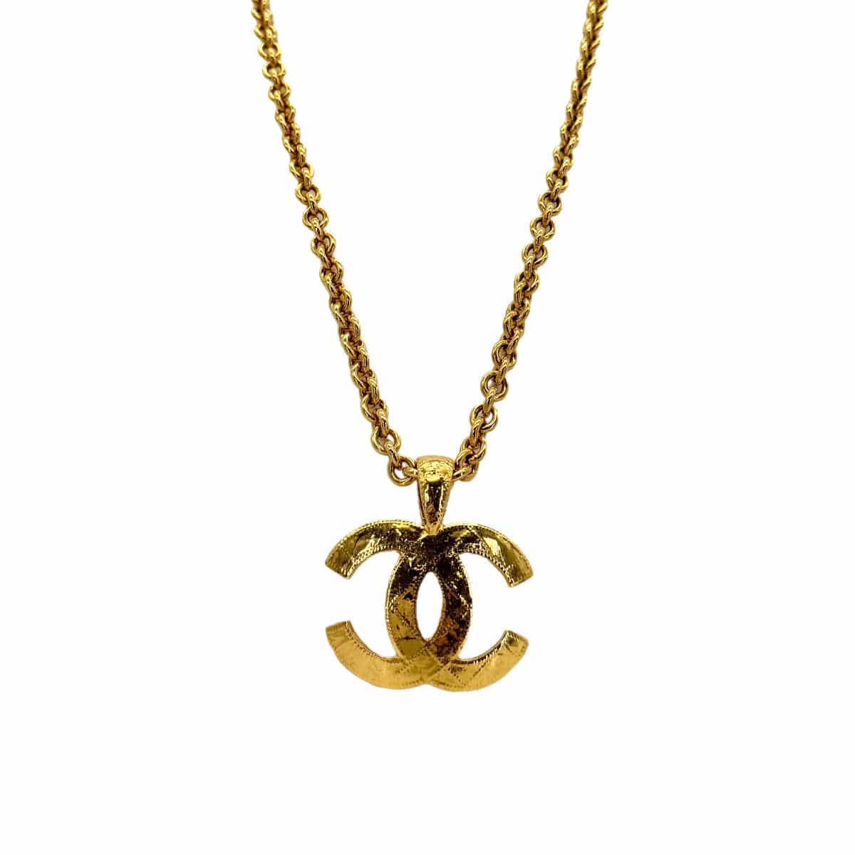 Luxury Promise Japan CHANEL VINTAGE NECKLACE COCOMARK MATELASSE GOLD ACCESSORY 94P 90290300
