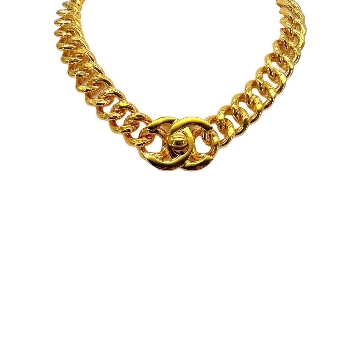 Luxury Promise Japan CHANEL VINTAGE NECKLACE COCOMARK TURN LOCK GOLD ACCESSORY 96P 90290314