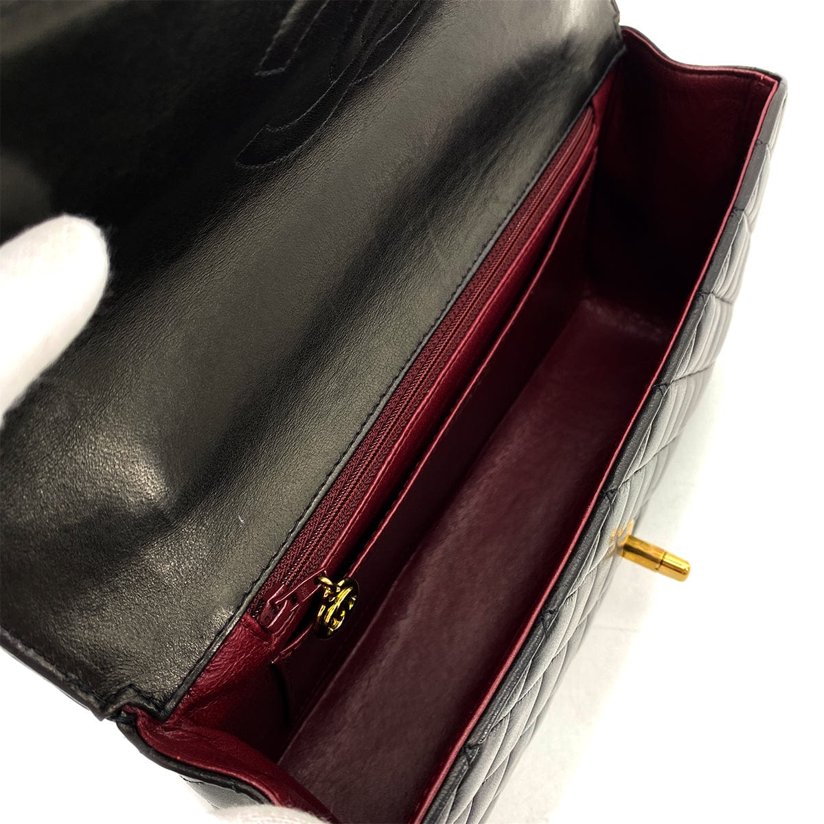 Luxury Promise Japan CHANEL VINTAGE PARENT-CHILD BAG PARENTS ONLY BLACK LAMB SKIN 90263640