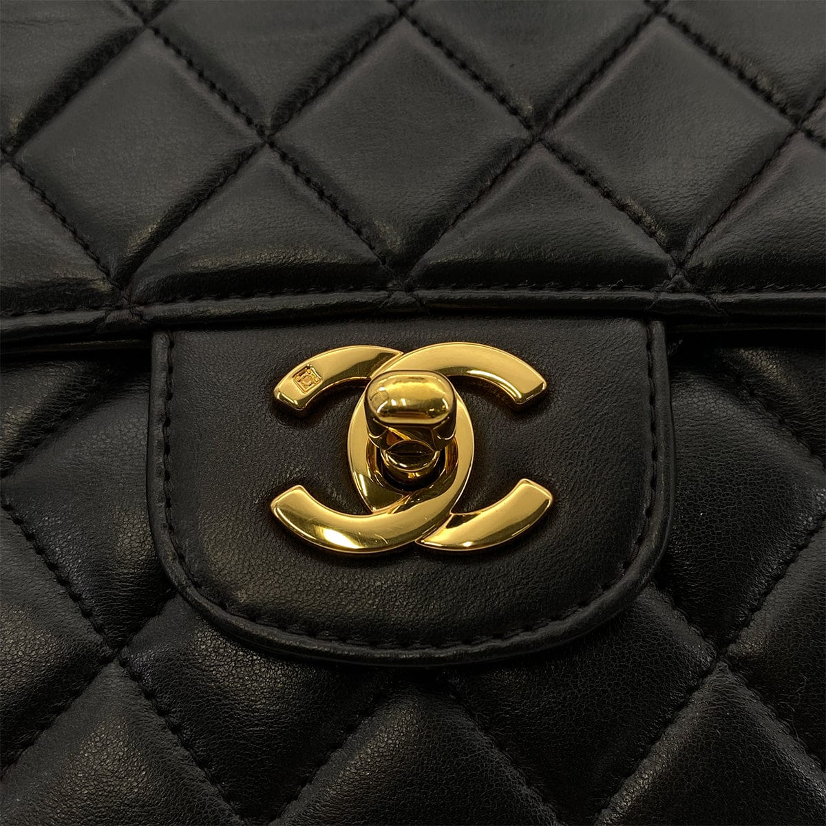 Luxury Promise Japan CHANEL VINTAGE PARENT-CHILD BAG PARENTS ONLY BLACK LAMB SKIN 90263640