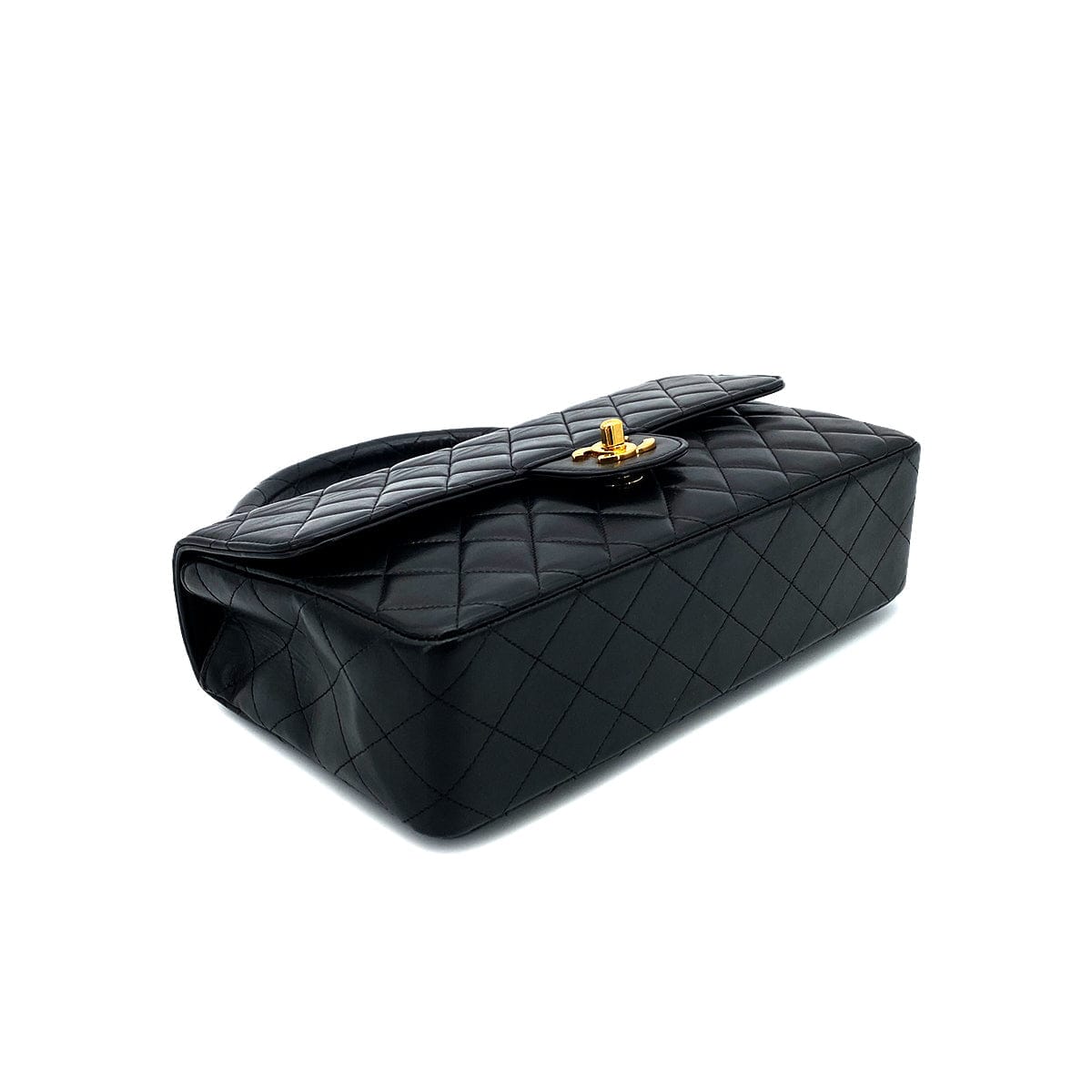 Luxury Promise Japan CHANEL VINTAGE PARENT-CHILD BAG PARENTS ONLY BLACK LAMB SKIN 90263640