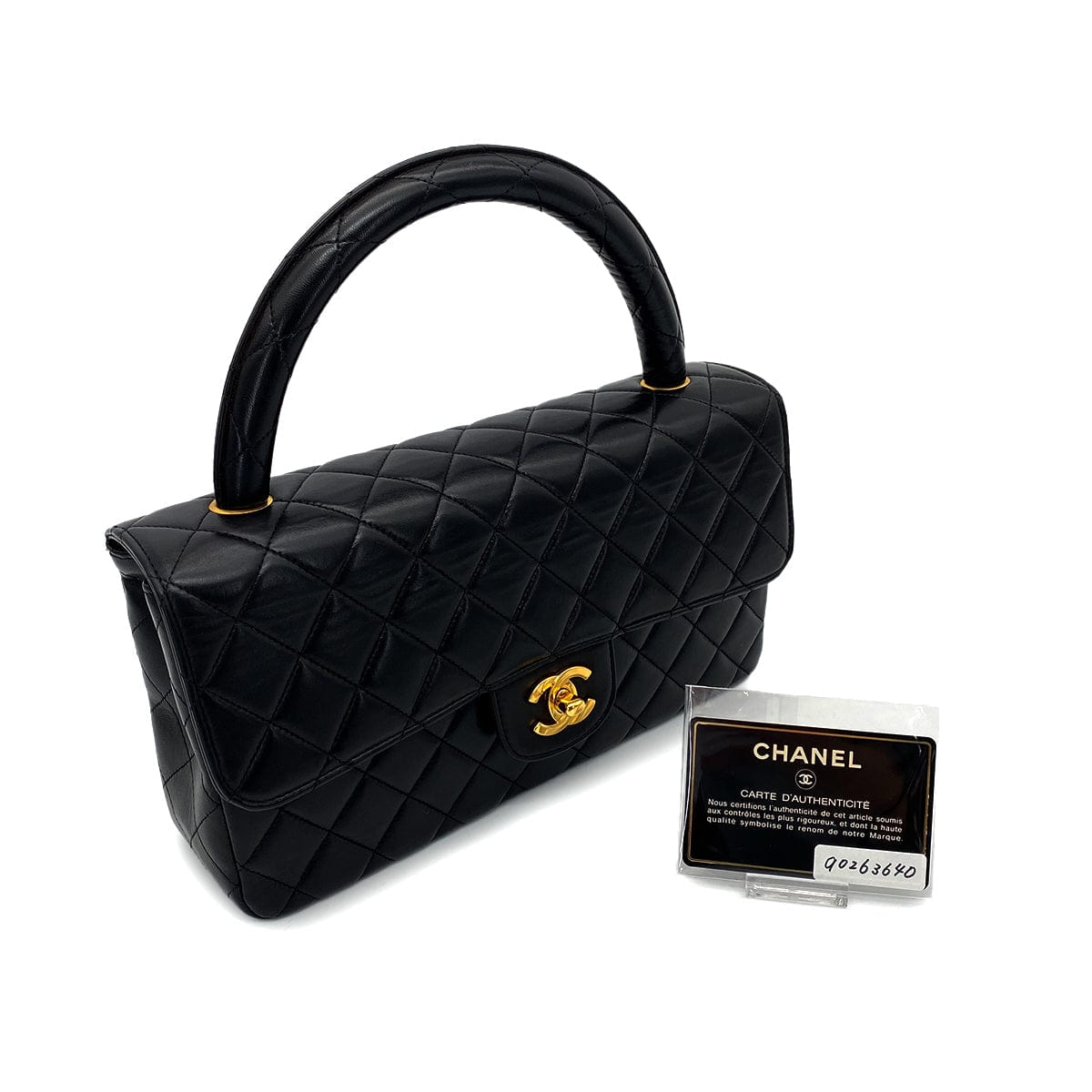 Luxury Promise Japan CHANEL VINTAGE PARENT-CHILD BAG PARENTS ONLY BLACK LAMB SKIN 90263640