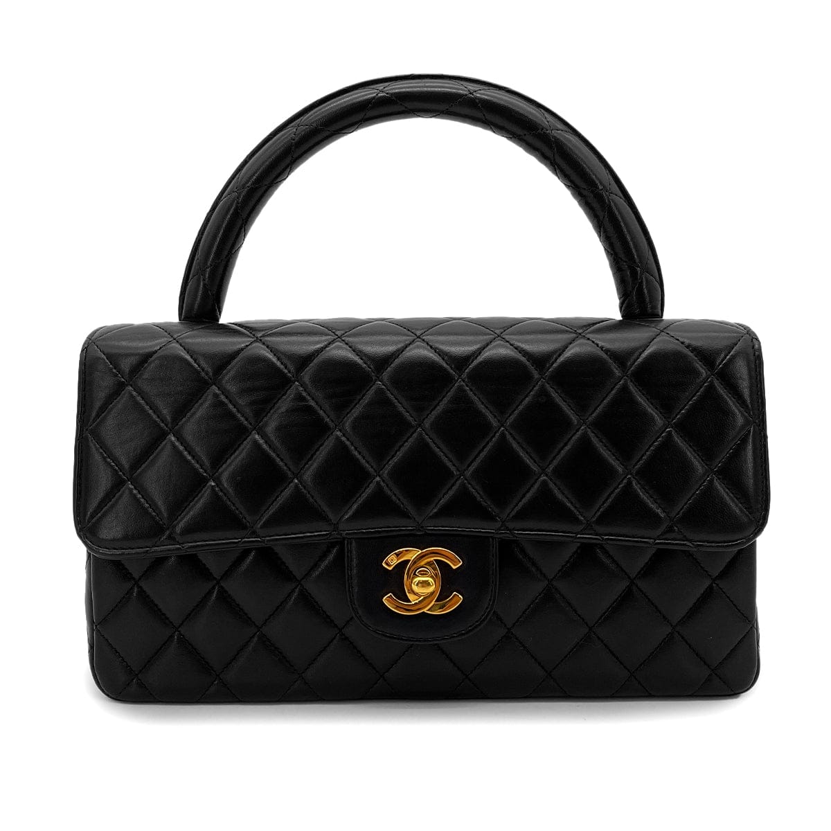 Luxury Promise Japan CHANEL VINTAGE PARENT-CHILD BAG PARENTS ONLY BLACK LAMB SKIN 90263640
