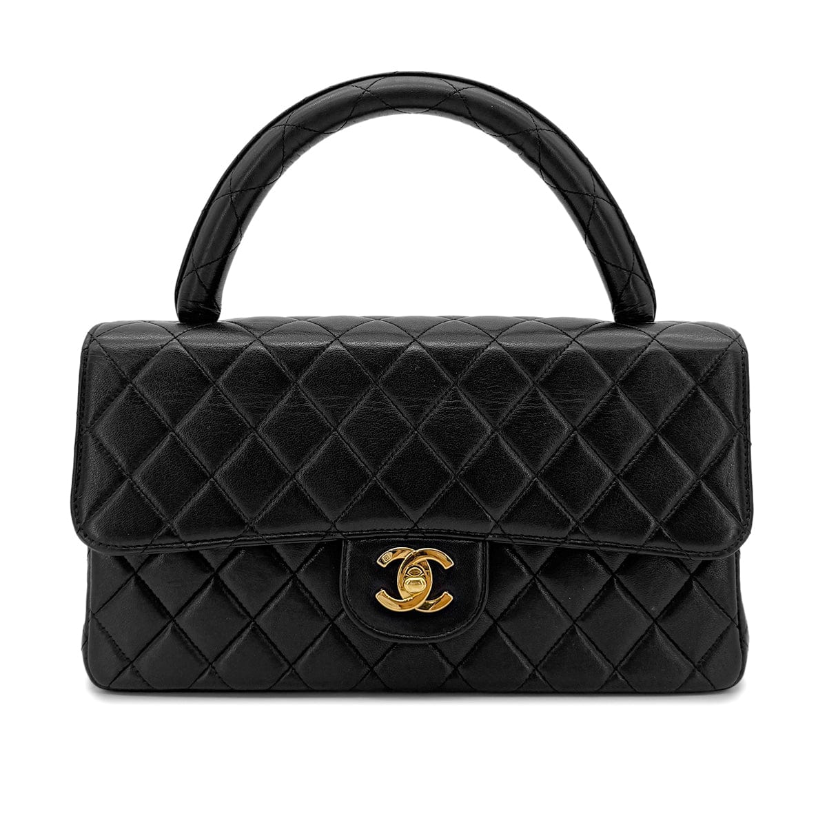Luxury Promise Japan CHANEL VINTAGE PARENT-CHILD BAG PARENTS ONLY BLACK LAMB SKIN 90270847