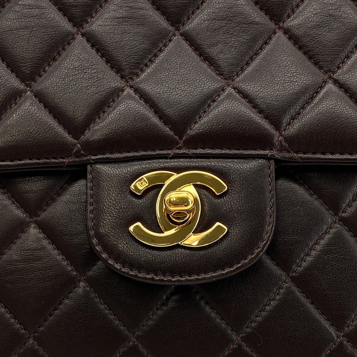 Luxury Promise Japan CHANEL VINTAGE PARENT-CHILD BAG PARENTS ONLY BROWN LAMB SKIN 90290328