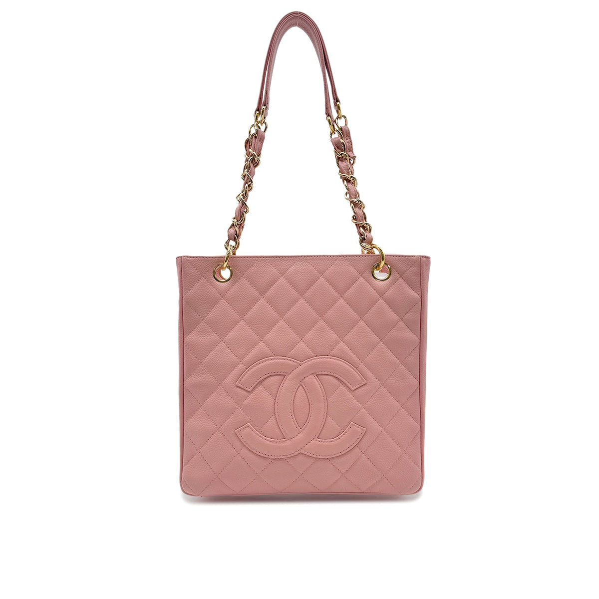 Luxury Promise Japan CHANEL VINTAGE PST CHAIN TOTE BAG PINK CAVIAR SKIN 90302179