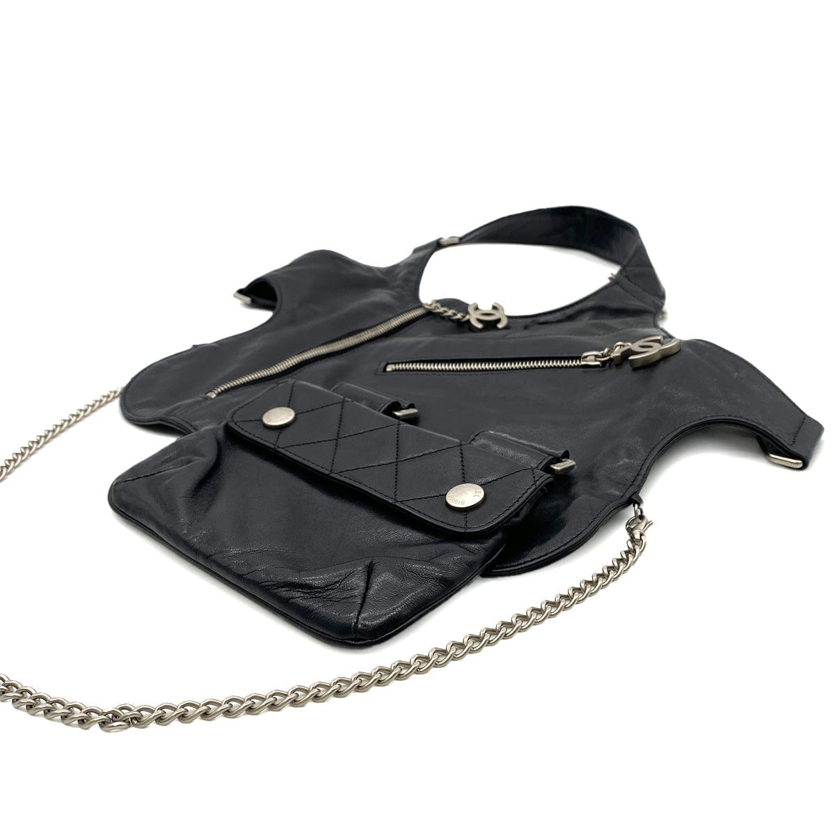 Luxury Promise Japan CHANEL VINTAGE RUNWAY FALL 2003 COLLECTION MATELASSE BODY BAG BLACK LAMB SKIN 90280496