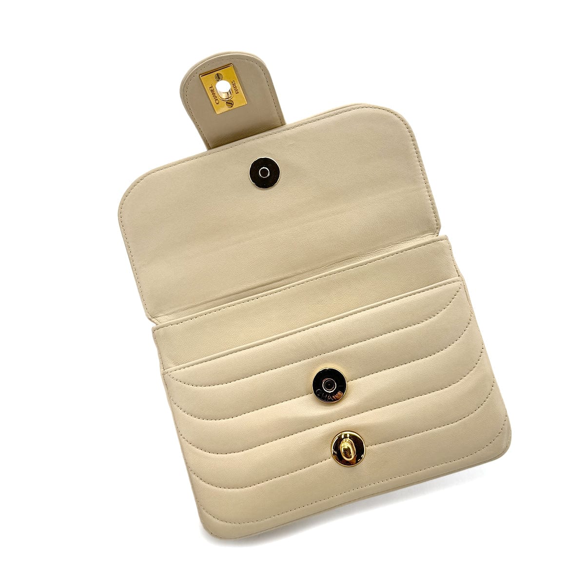 Luxury Promise Japan CHANEL VINTAGE SEAGULL CHAIN SHOULDER FLAP BAG BEIGE LAMB SKIN 90286582