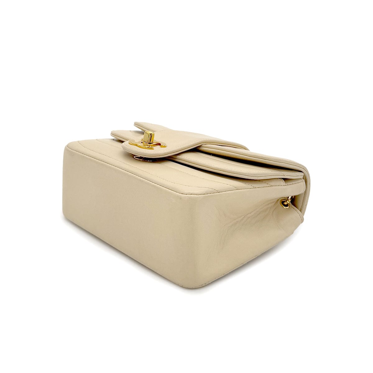 Luxury Promise Japan CHANEL VINTAGE SEAGULL CHAIN SHOULDER FLAP BAG BEIGE LAMB SKIN 90286582