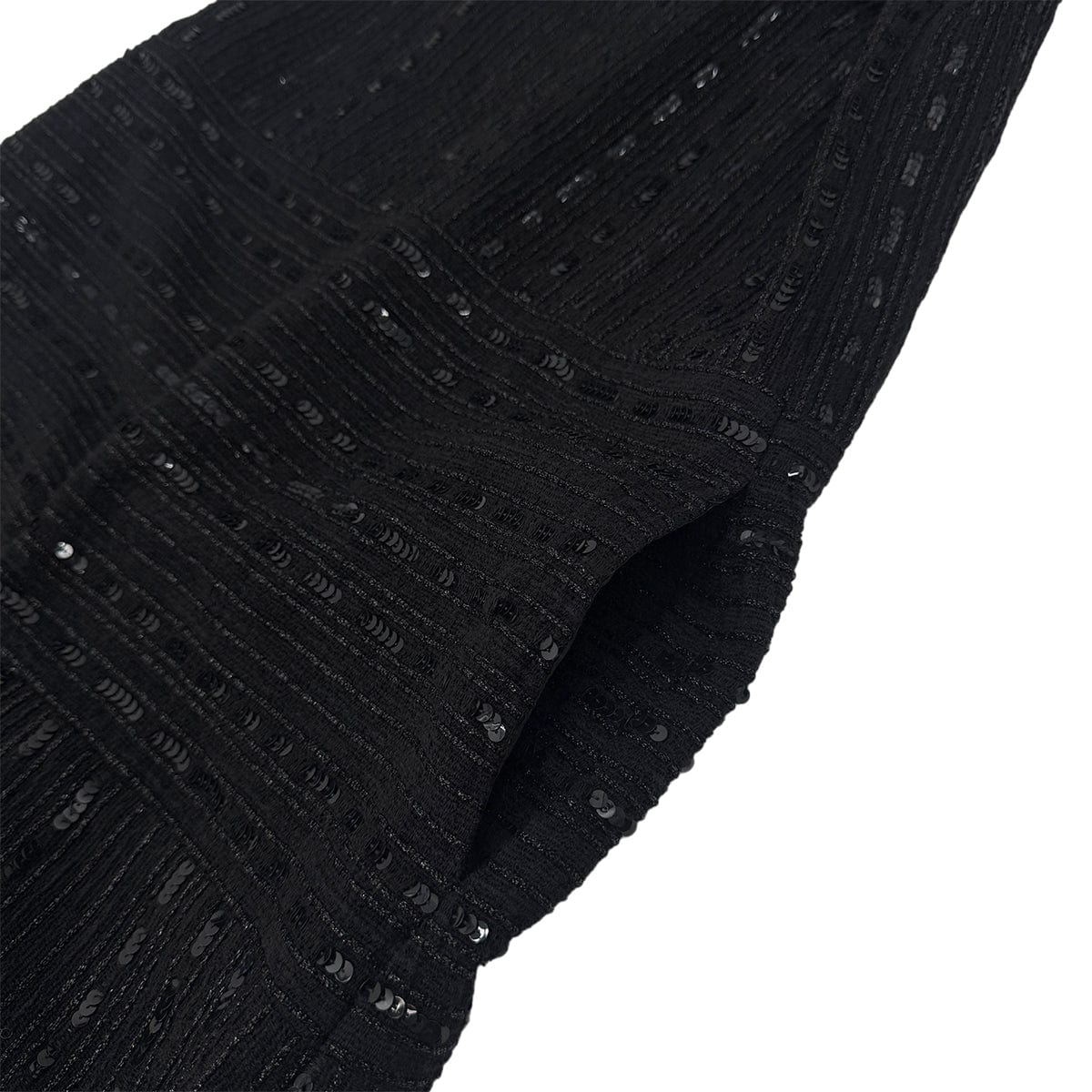 Luxury Promise Japan CHANEL VINTAGE SHORT SLEEVE DRESS SEQUINS BLACK NYLON 38 00C RTW 90291315