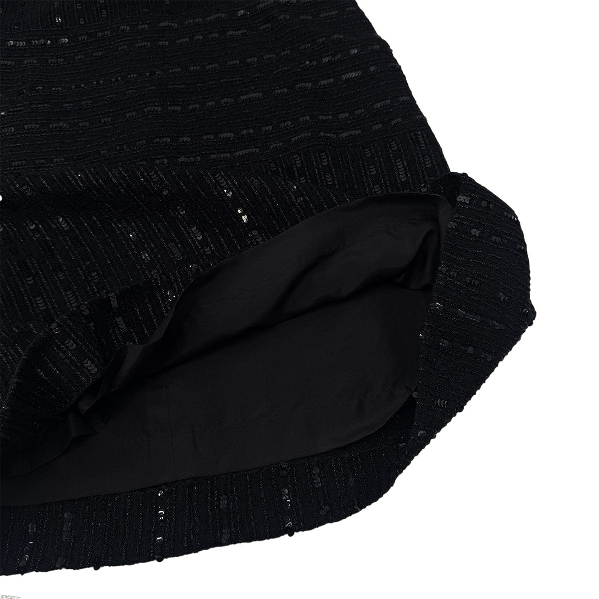 Luxury Promise Japan CHANEL VINTAGE SHORT SLEEVE DRESS SEQUINS BLACK NYLON 38 00C RTW 90291315