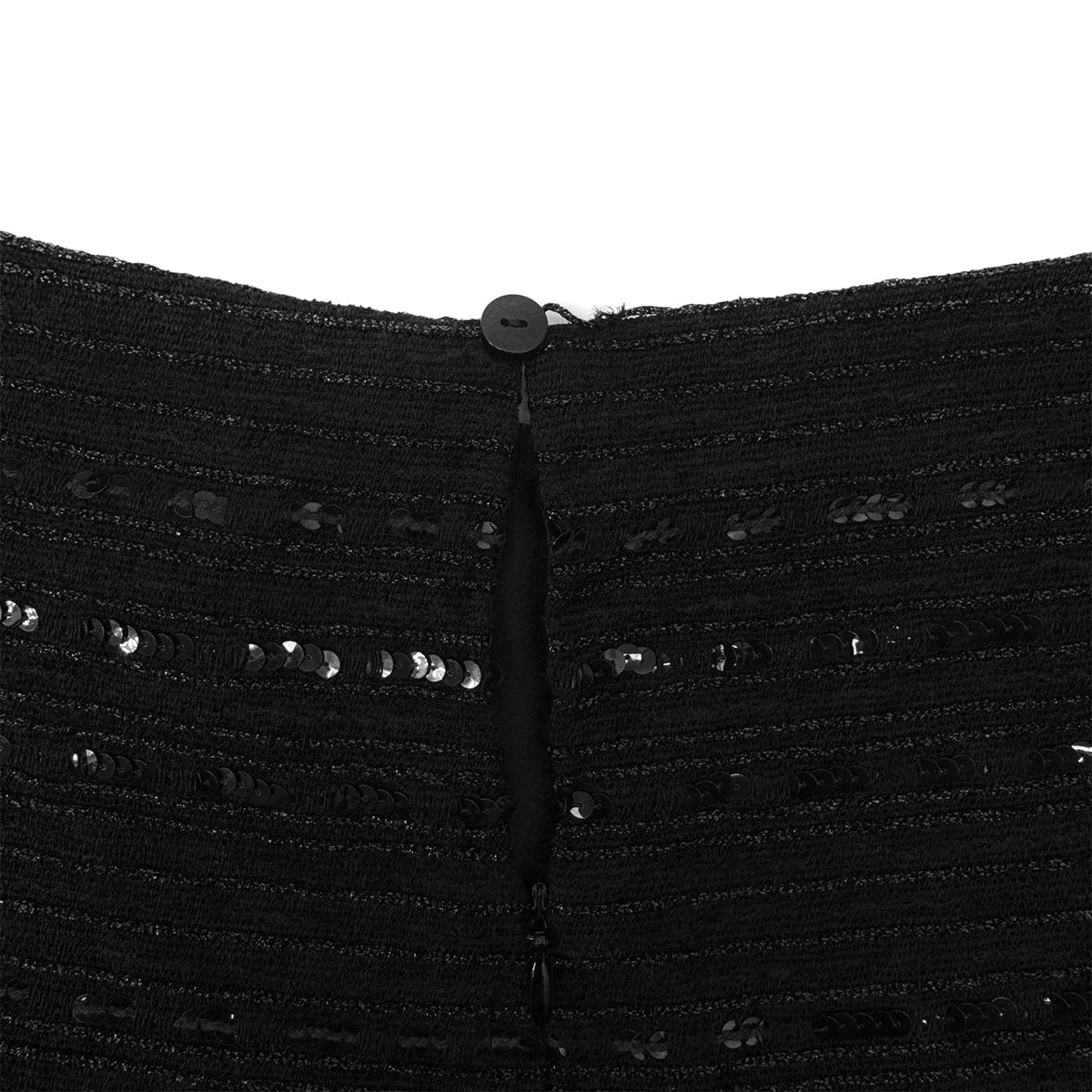 Luxury Promise Japan CHANEL VINTAGE SHORT SLEEVE DRESS SEQUINS BLACK NYLON 38 00C RTW 90291315