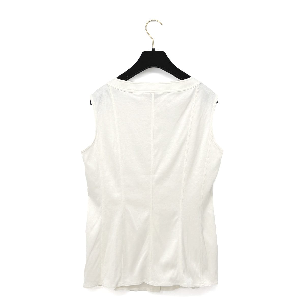 Luxury Promise Japan CHANEL VINTAGE SLEEVELESS TOPS WHITE COTTON 42 RTW 90292793