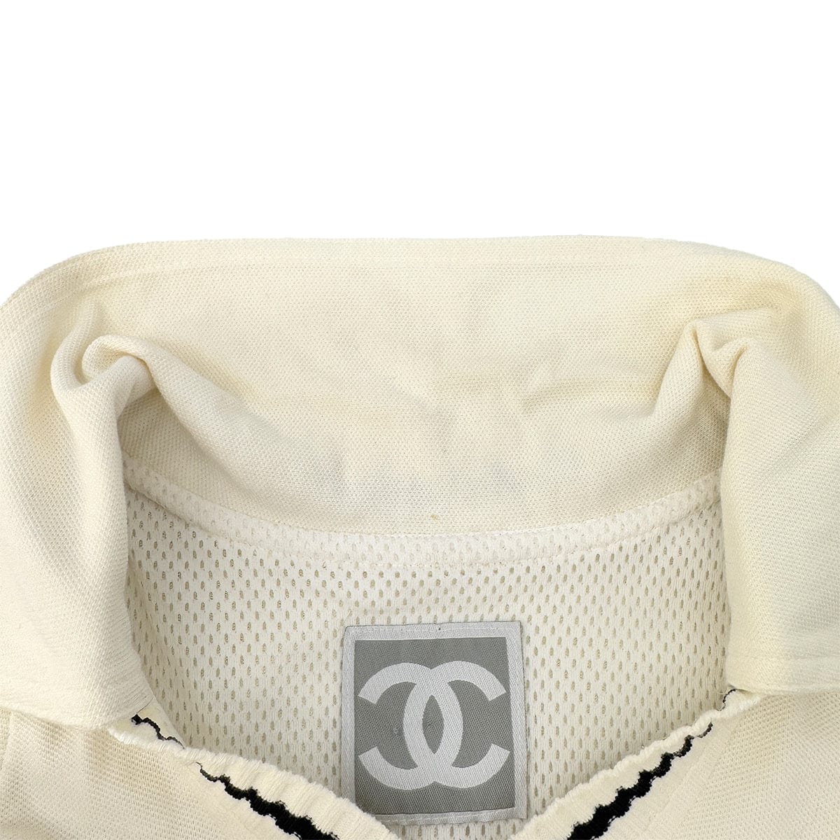 Luxury Promise Japan CHANEL VINTAGE SPORTS LINE COCOMARK SLEEVELESS DRESS WHIYE COTTON 40 RTW 90290321